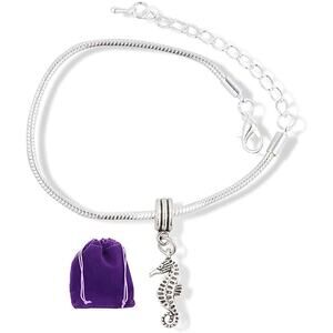 Sea Horse Snake Chain Charm Bracelet - Marine Life